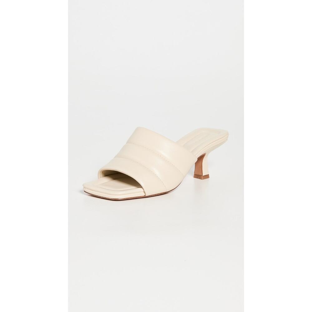 Vince Ceil Leather Kitten Heel Sandals in "Moonlight" Cream White Size 9 - Picture 2 of 13